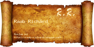 Raab Richárd névjegykártya